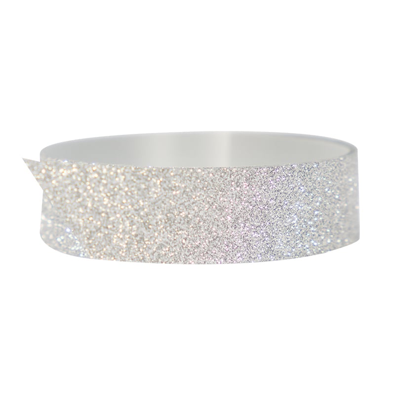Polyband glitter sølv - 1