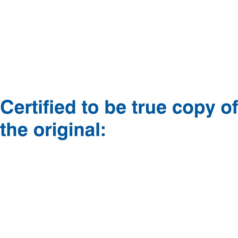 Stempel "Certified to be true copy of the original" - 1