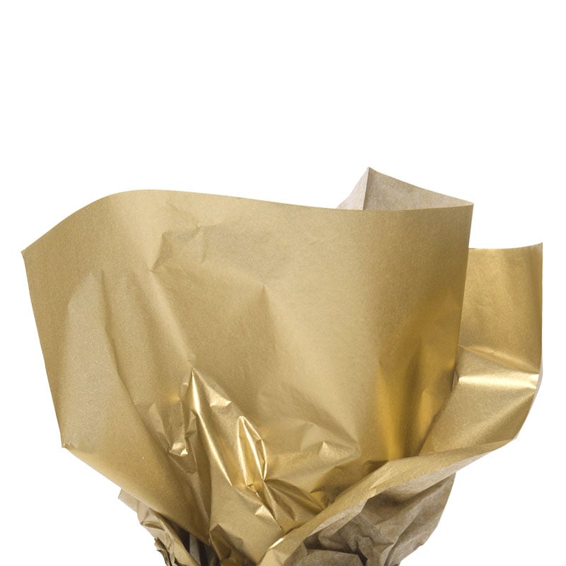 Farget silkespapir metallic gull - 1