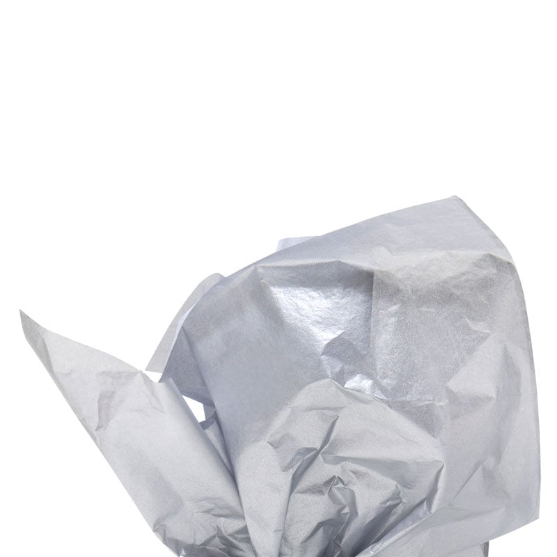 Farget silkespapir Metallic sølv - 1