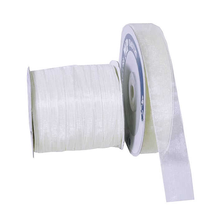 Gavebånd  organza hvit - 1