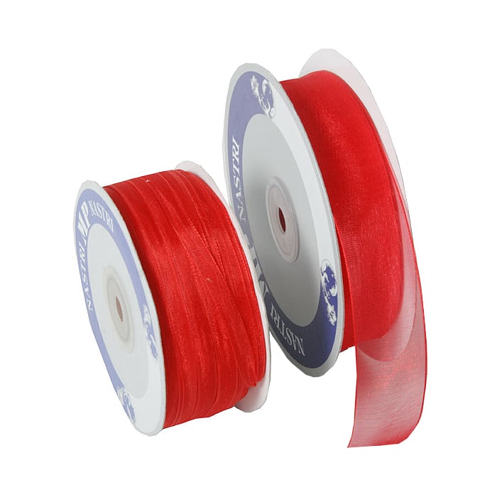 Gavebånd  organza rød - 1