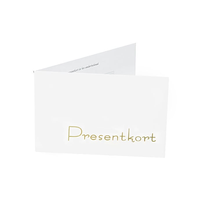 Gavekort hvit med gulltekst - 2