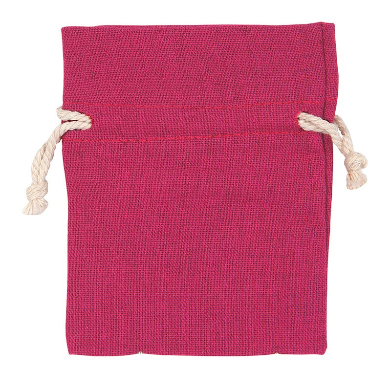 Bomullspose med snor, cerise