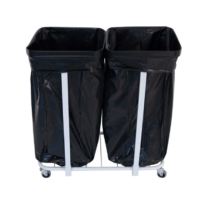 Hykab Søppelsekkholder for 2 stk 125 liters søppelsekker, hvitlakkert - 2