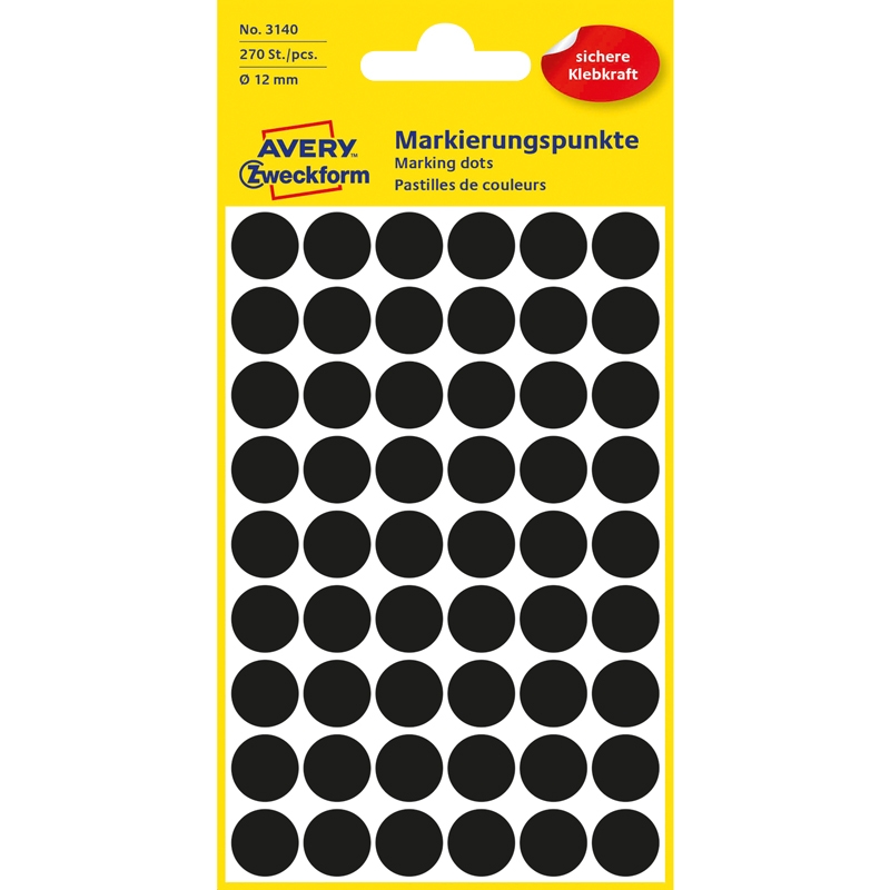 Signaletiketter Ø12 mm - 5