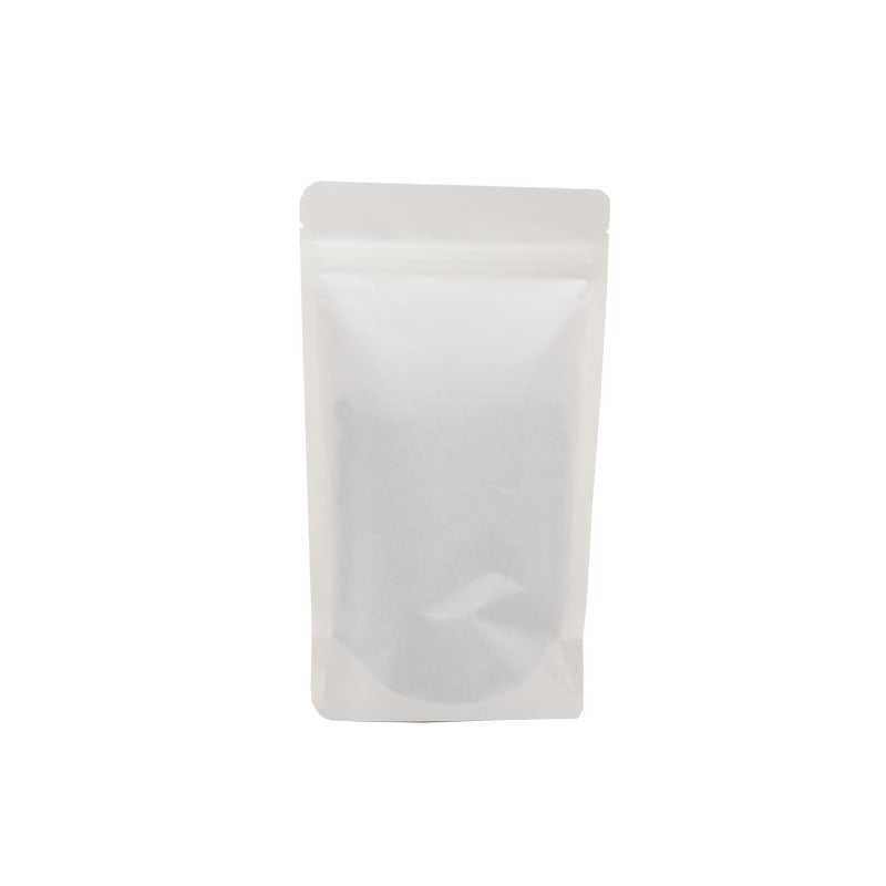 Gjenlukkbar lynlåspose hvit kraft/aluminium/PE eller CPP - 4