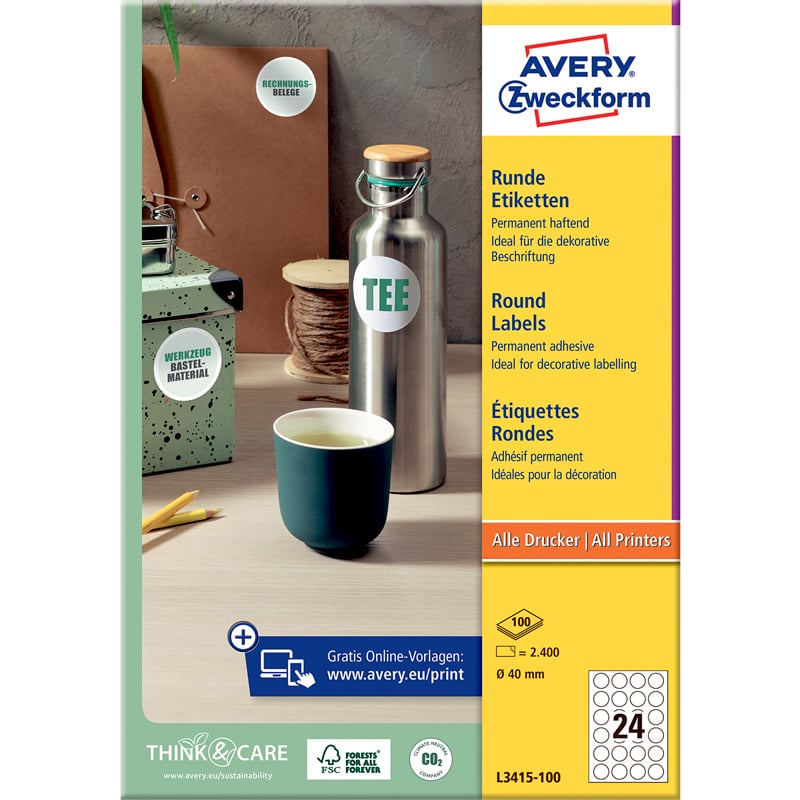 Avery runde produksetiketter - 1
