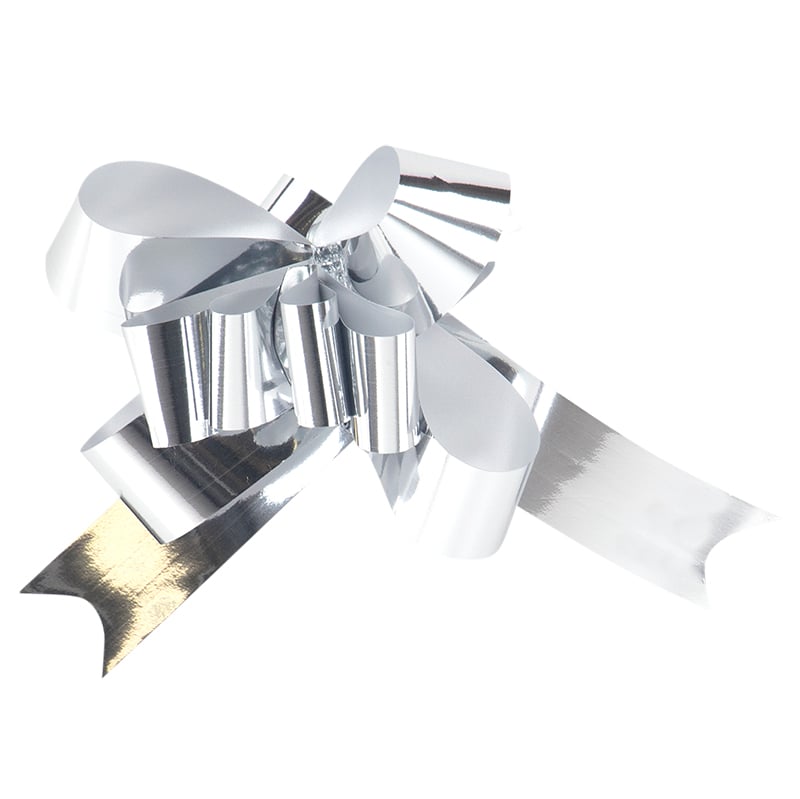 Dra-sløyfe metallisk sølv - 3