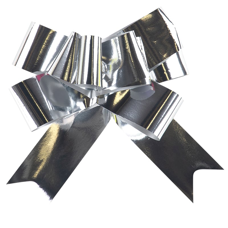 Dra-sløyfe metallisk sølv - 2