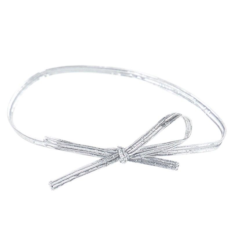Presangsløyfe elastisk tekstil sølv - 1