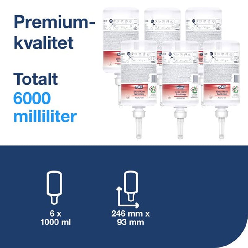 Tork Extra Hånddesinfeksjon Alkogel S1 - 2