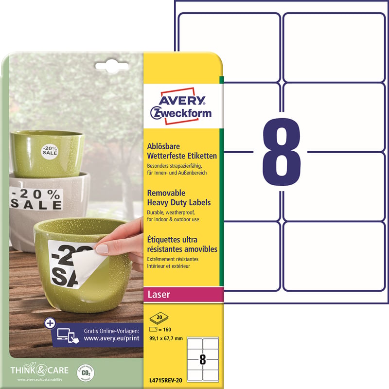 Avery etiketter slitesterk avtagbare - 2