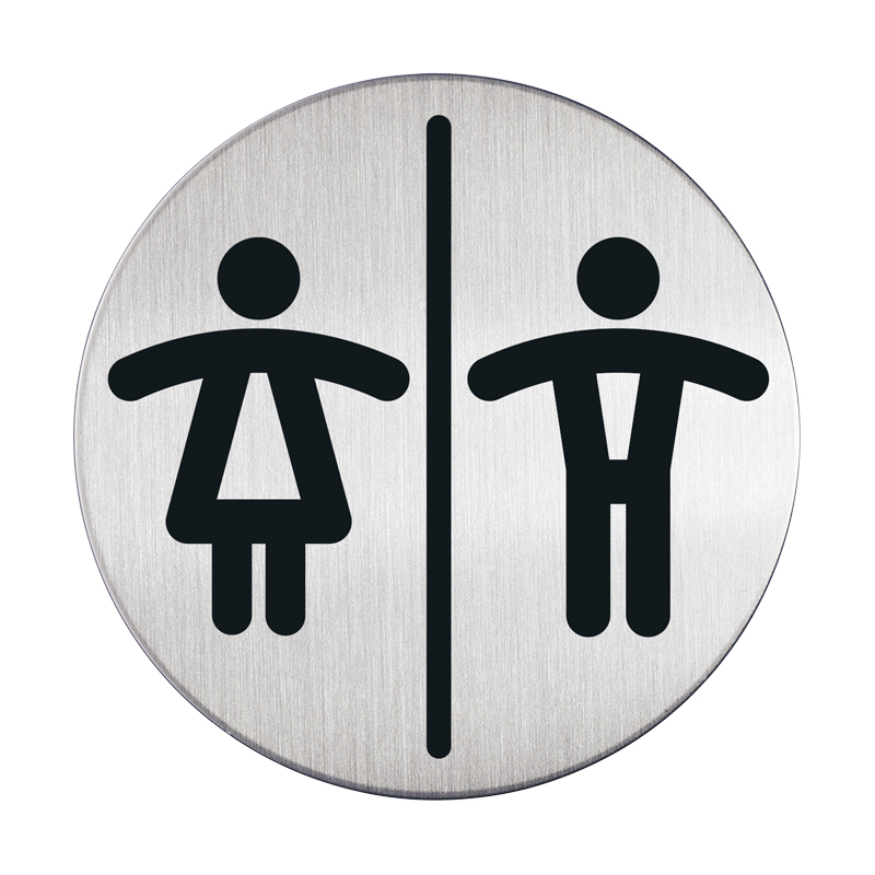 Symbolskilt Rund - WC Dame & Herre - 1