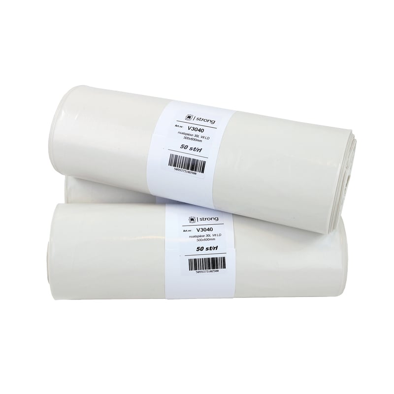Transparent & hvit søppelsekk LDPE - 5