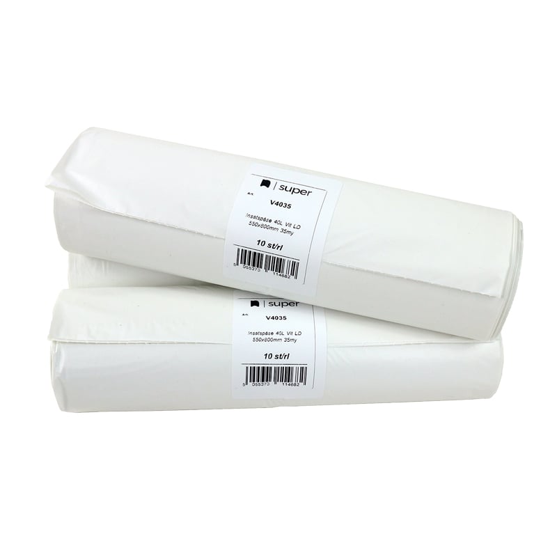 Transparent & hvit søppelsekk LDPE - 4