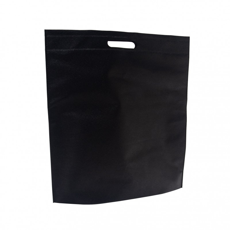 Non-woven bæreposer med stansede håndtak sort