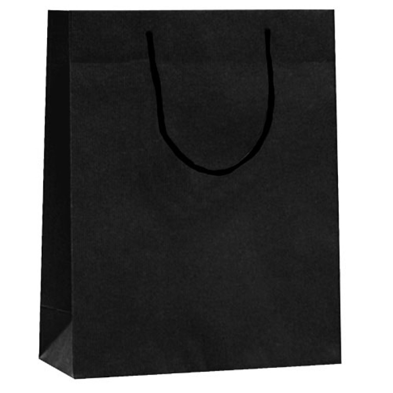 Papirbærepose Lux natur sort  recycled - 1