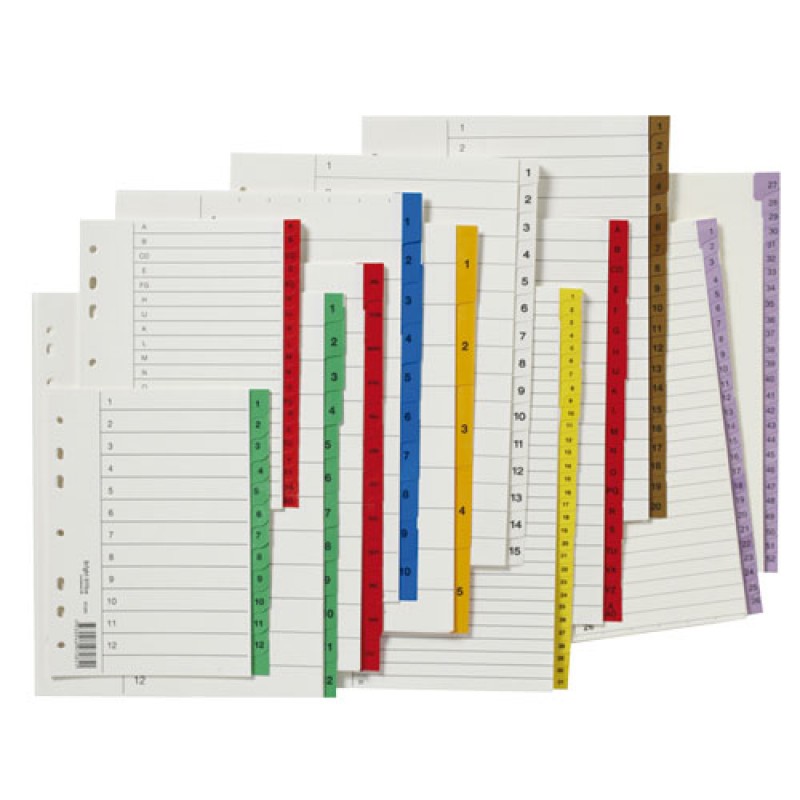 Papirregister med fargede faner - 1