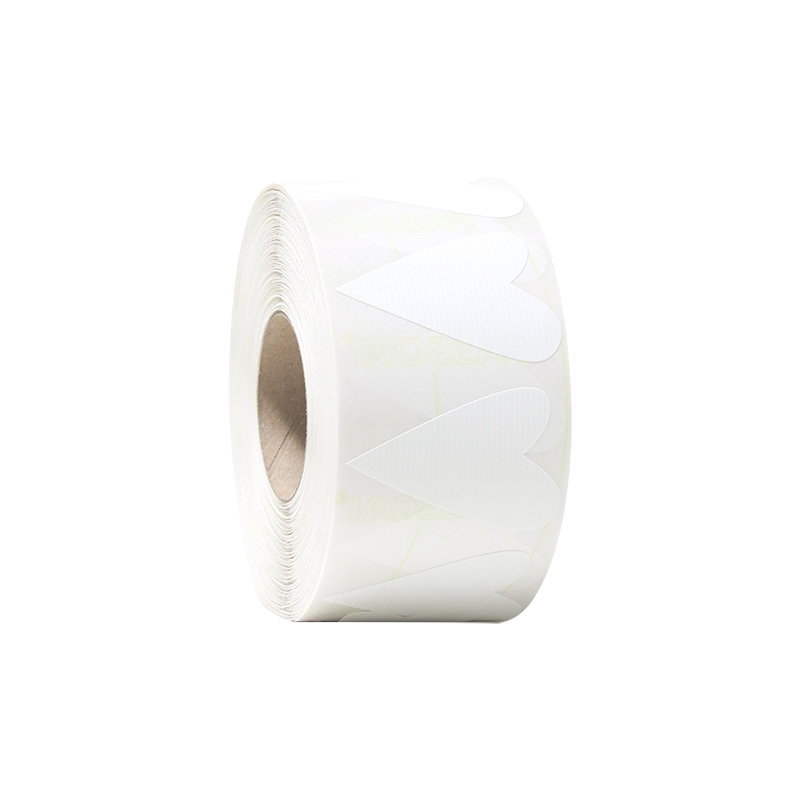 Gaveetiketter modern heart hvit rillet - 1