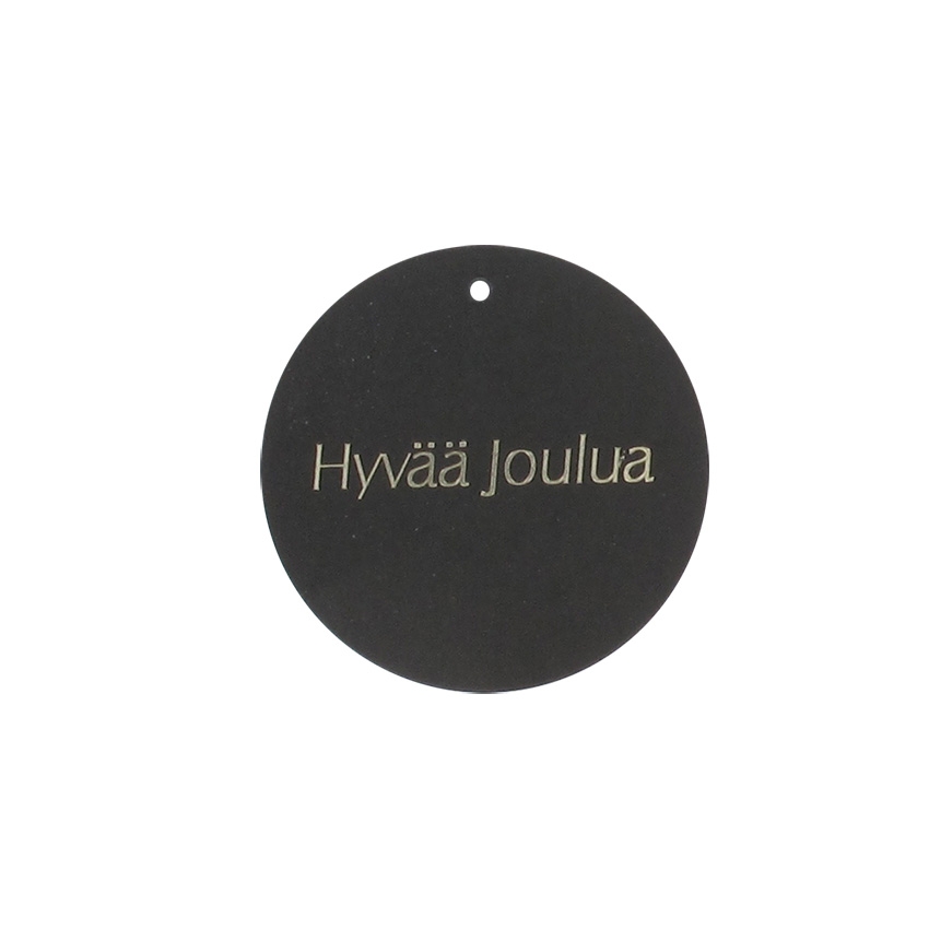 Hengeetikett Hyvää joulua, sort rund SALG - 1