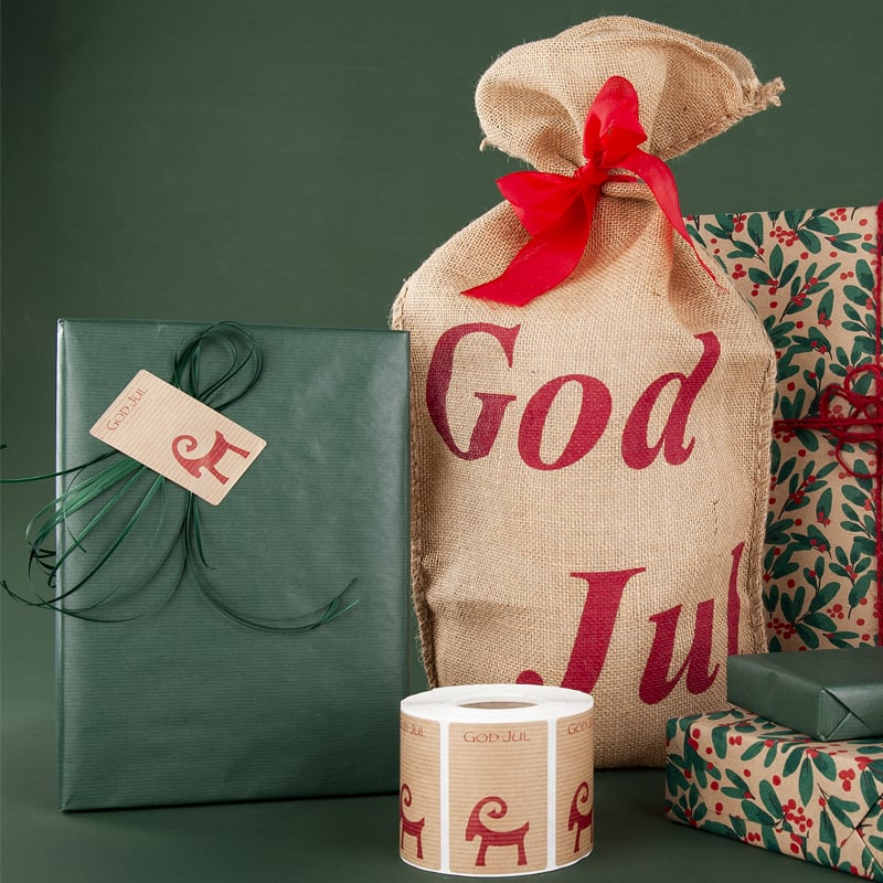 Jutesekk God Jul med rød bånd - 3