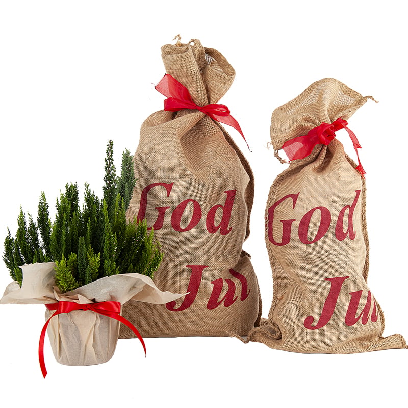 Jutesekk God Jul med rød bånd - 2