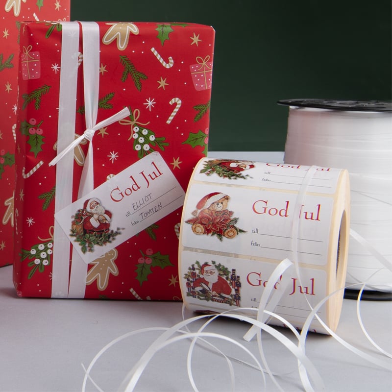 Etikett til/fra fire forskjellige julemotiv - 2
