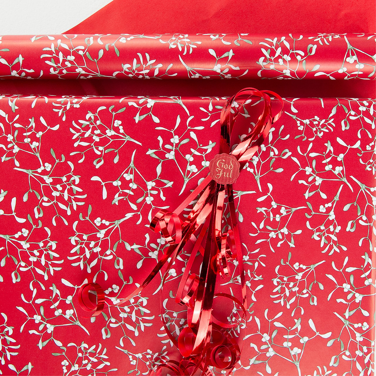 Julepapir Mistletoe Red - 2