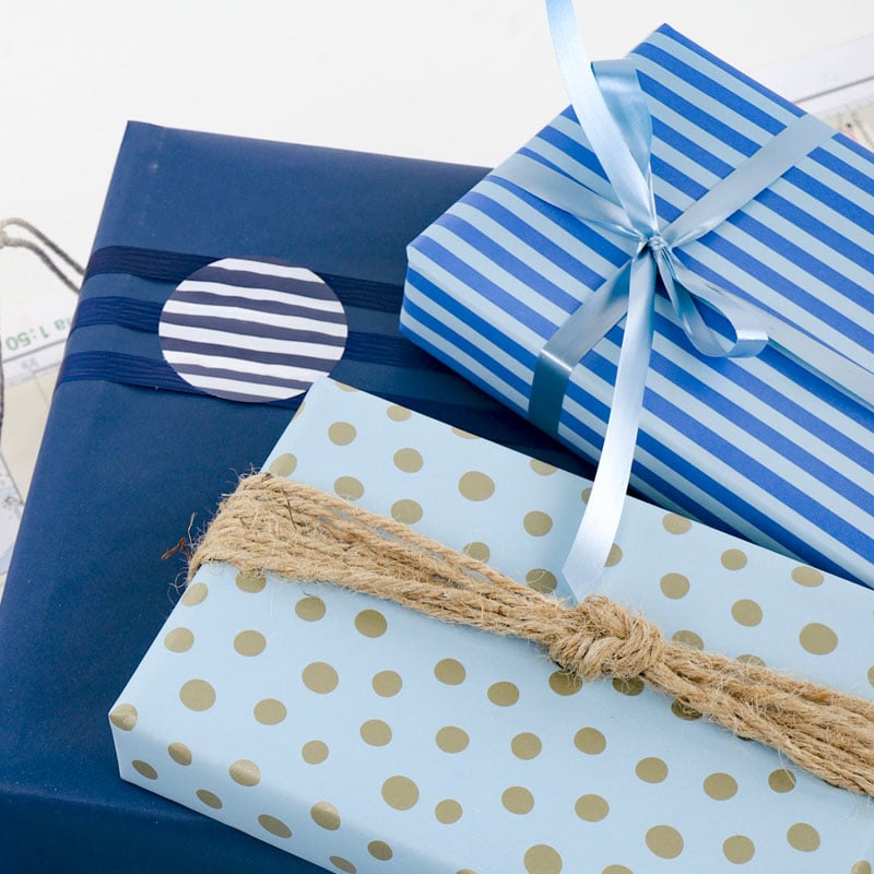 Gavepapir Navy Thin Stripes - 4