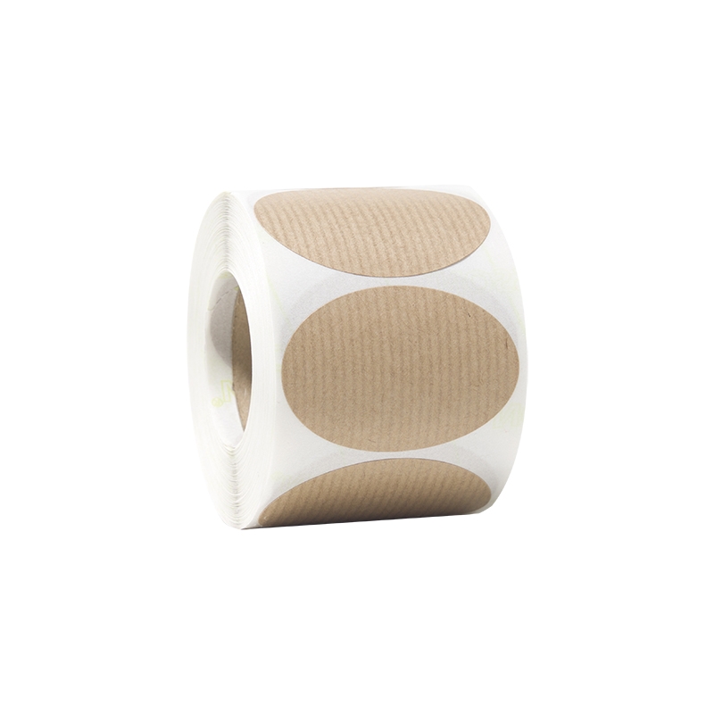 Gaveetiketter oval rillet  kraft - 2