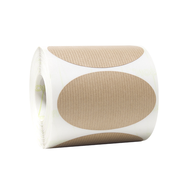 Gaveetiketter oval rillet  kraft - 3