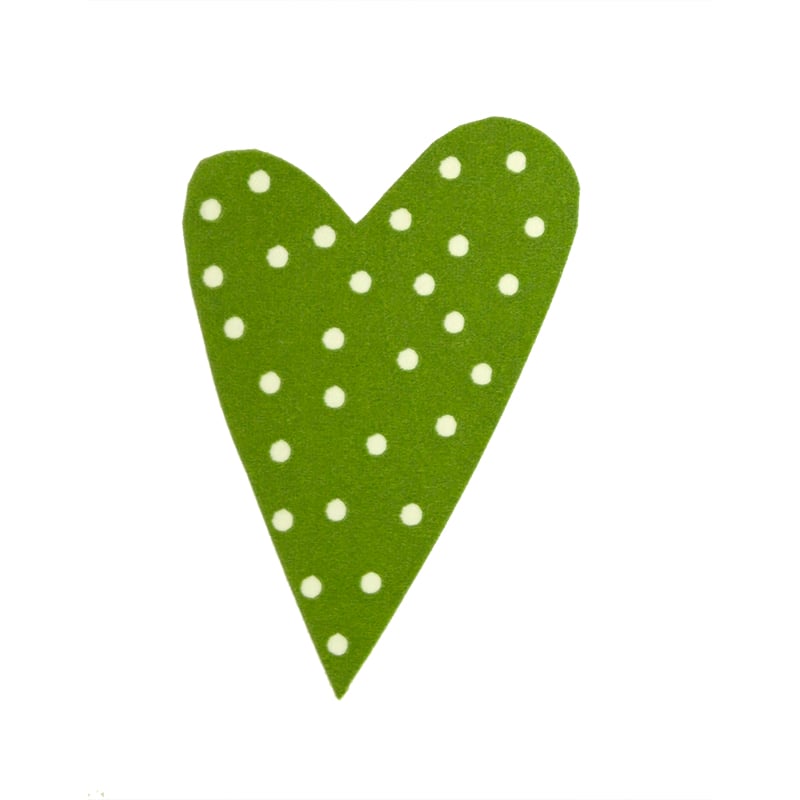 Gaveetikett modern heart dots gressgrønn med hvite prikker - 2