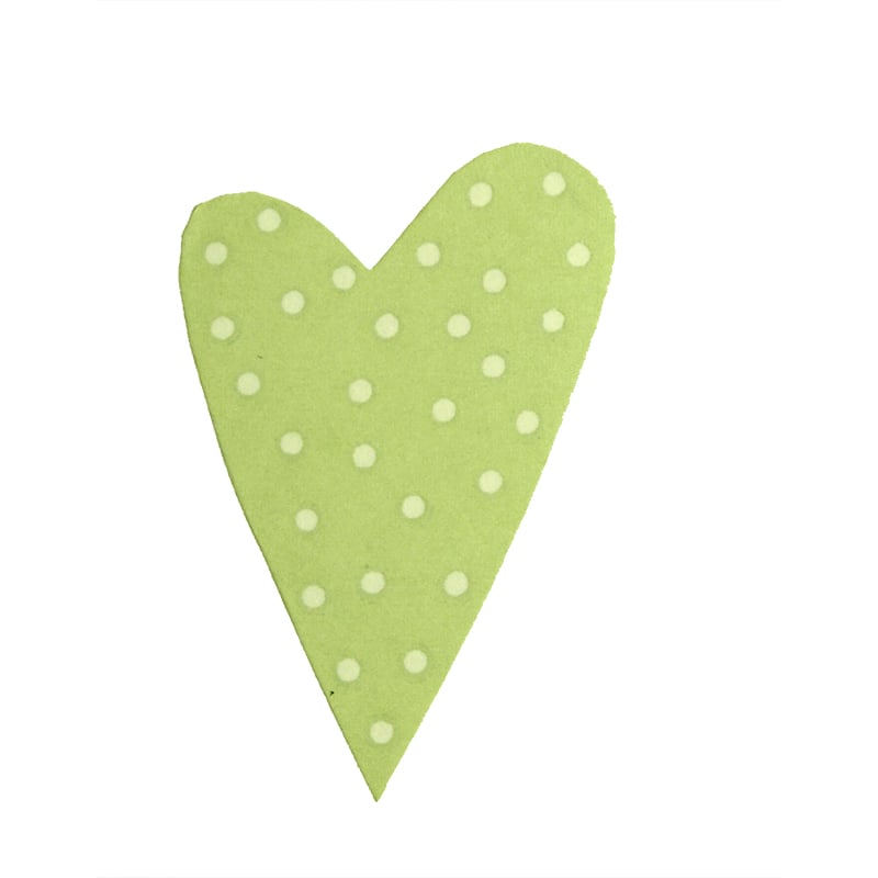 Gaveetikett modern heart dots pistasj med hvite prikker - 2