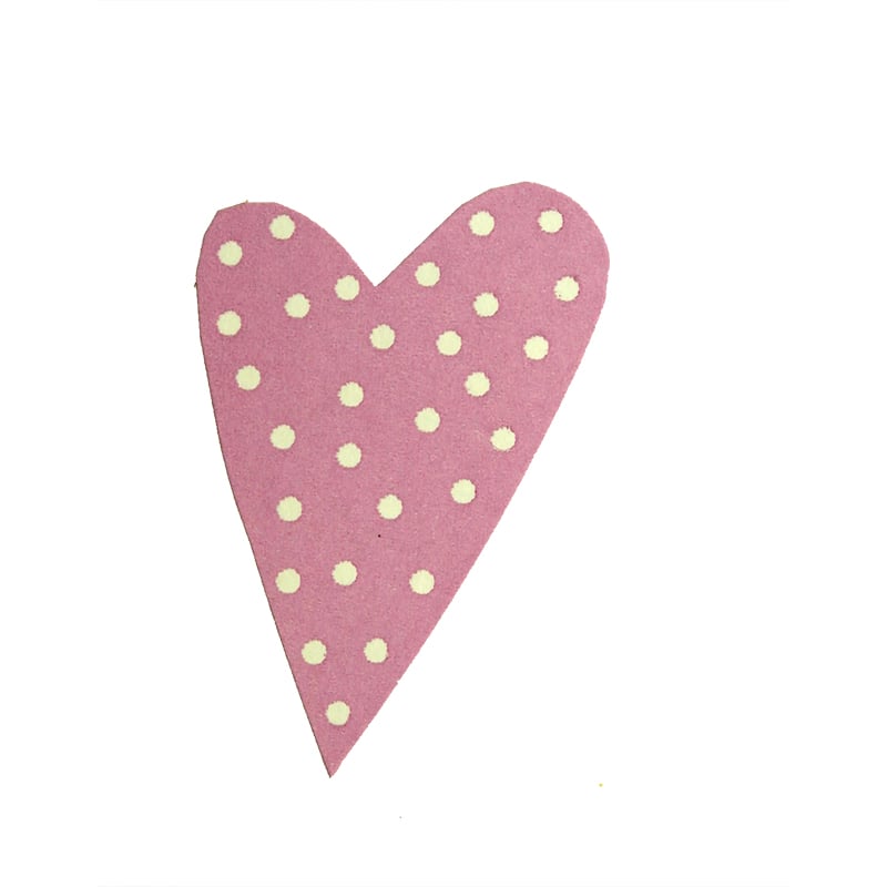 Gaveetikett modern heart dots lyng med hvite prikker - 2