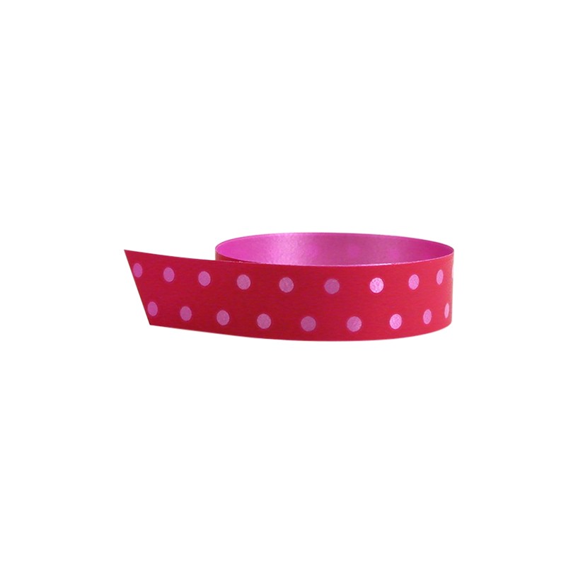 Polybånd prikk cerise - 1