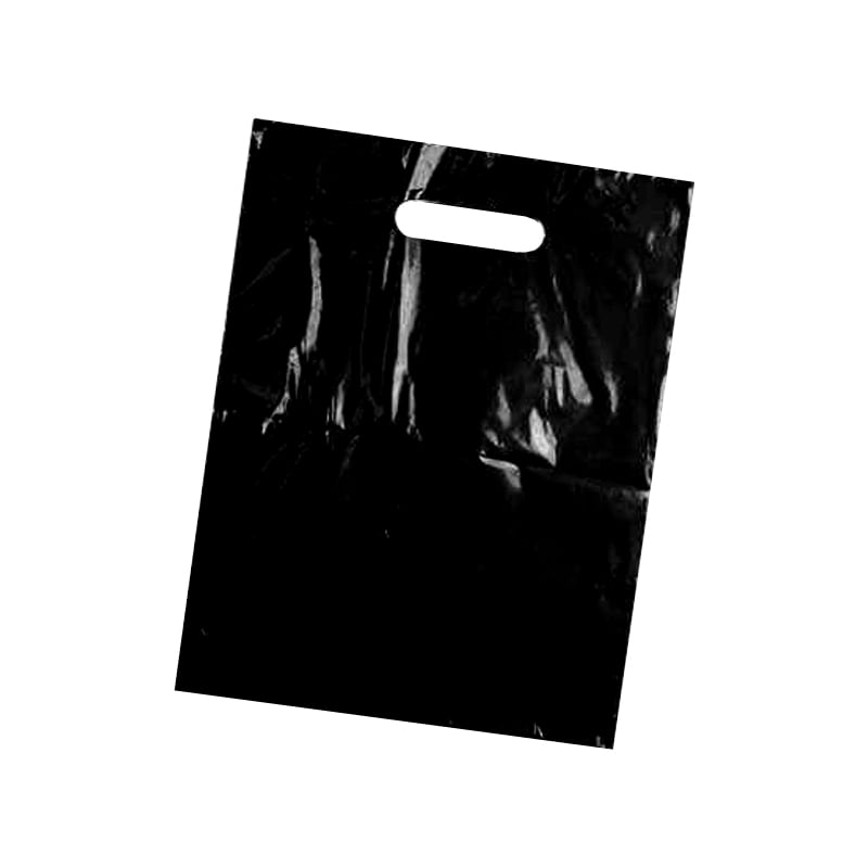 Plastpose med utstanset håndtak sort
