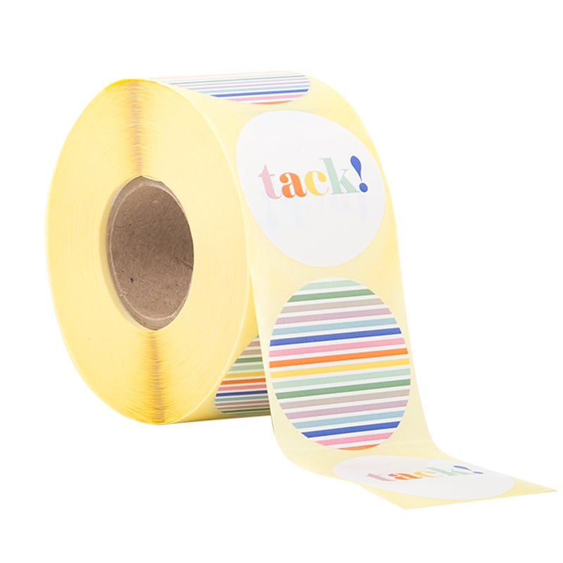 Etikett POP pastell "stripete/takk!" - 1