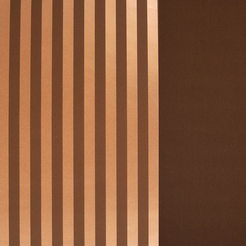 Gavepapir Kobberglans Stripe brun dobbeltsidig brun.