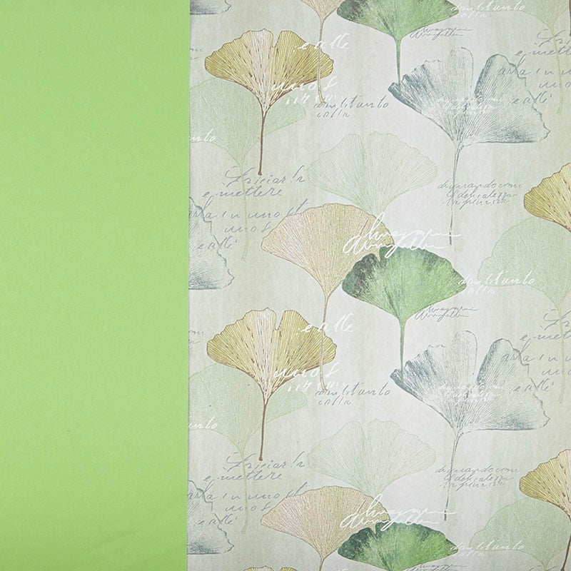 Gavepapir Ginkgo green dobbeltsidig