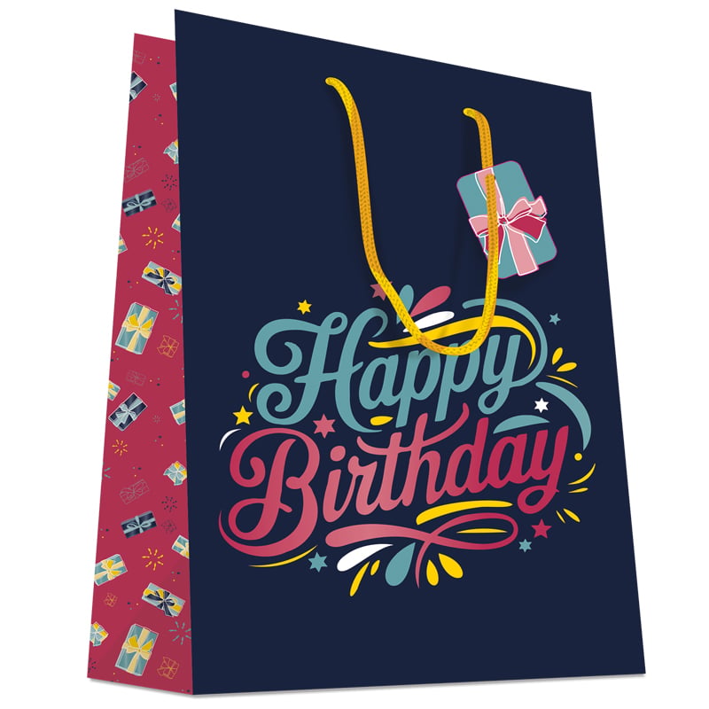 Gavepose Happy Birthday med bomullshåndtak Nyhet! - 1
