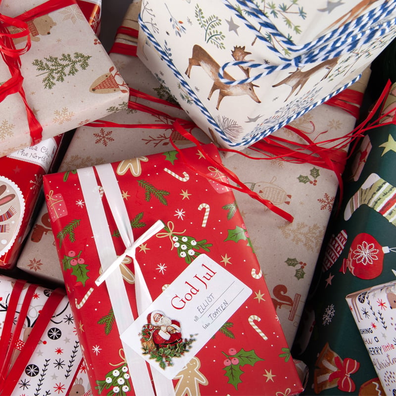 Etikett til/fra fire forskjellige julemotiv - 3