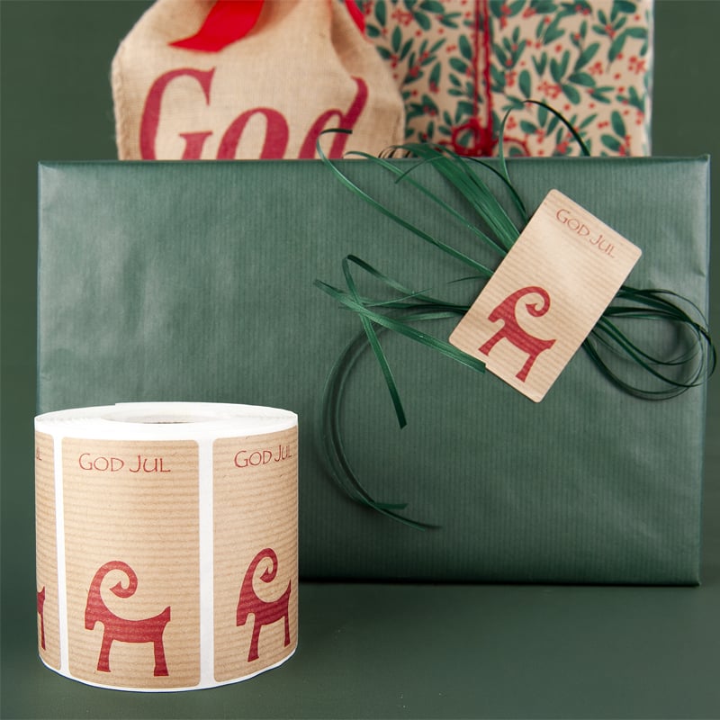 Etikett julbukk God Jul - 1