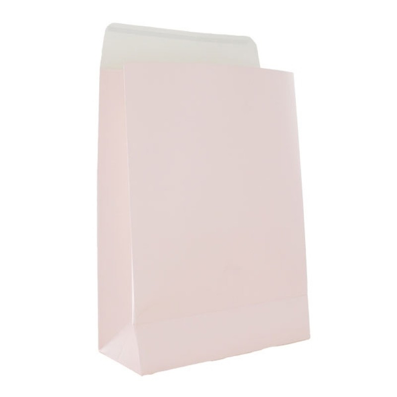 Gavepose rosa kraft med tape-lukkeflik - 1