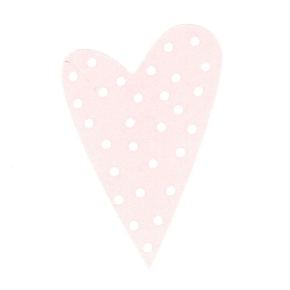 Gaveetikett modern heart dots rosa med hvite prikker - 2