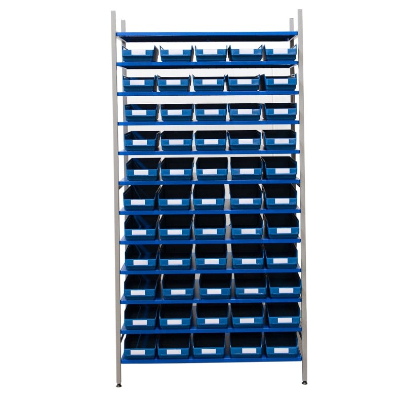 Komplett hylle, 55 lagerbokser TERMO MO Nr 5024 - 1