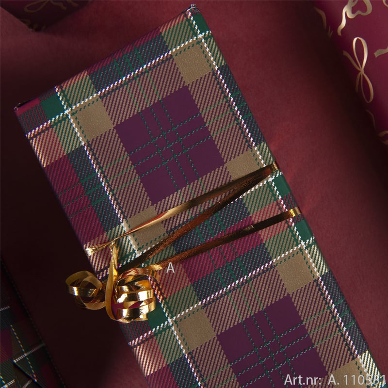 Gavepapir Tartan gull - 3
