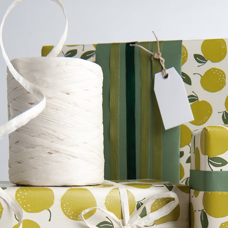 Papirbånd raffia hvit - 2