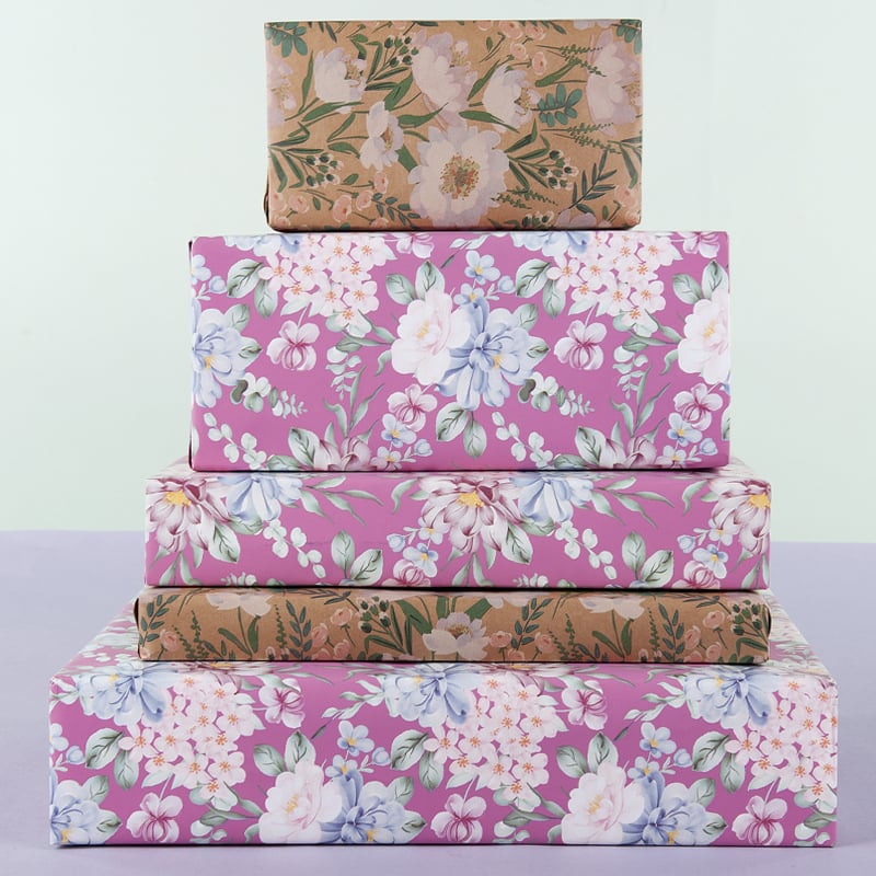 Gavepapir Watercolour Floral Mix - 4