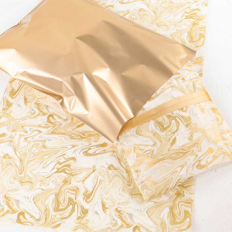 Silkepapir Gold Marble on Ivory - 3